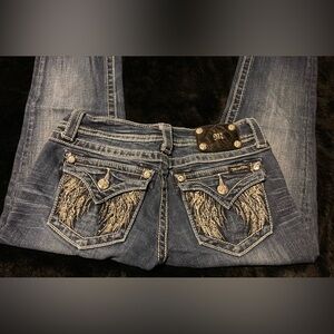 Miss Me Women's Blue Skinny Jeans with Embellished Pockets